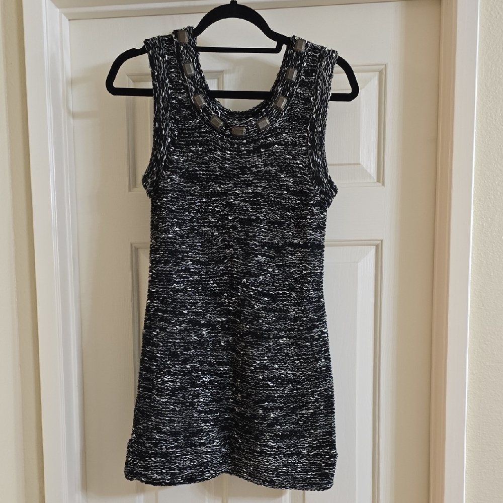 BCBGMaxAzria Black and White Knit Sweater